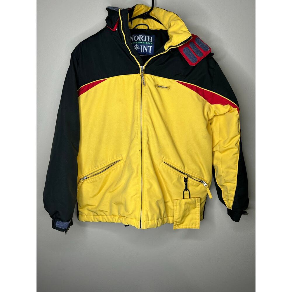 Men’s Large North Point Yellow Red Black Jacket Full Zip Light Coat